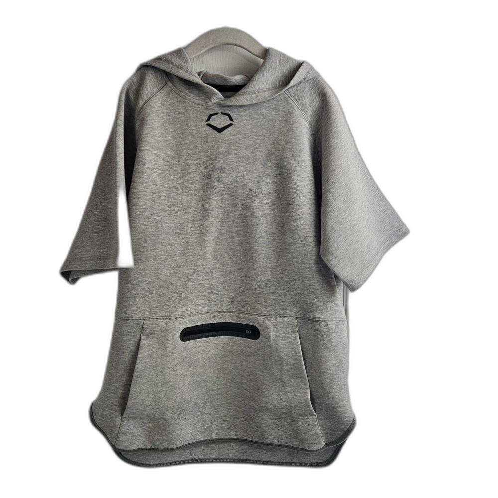 EVOSHIELD Youth Large Short Sleeve Hoodie Sweatshirt Grey Performance